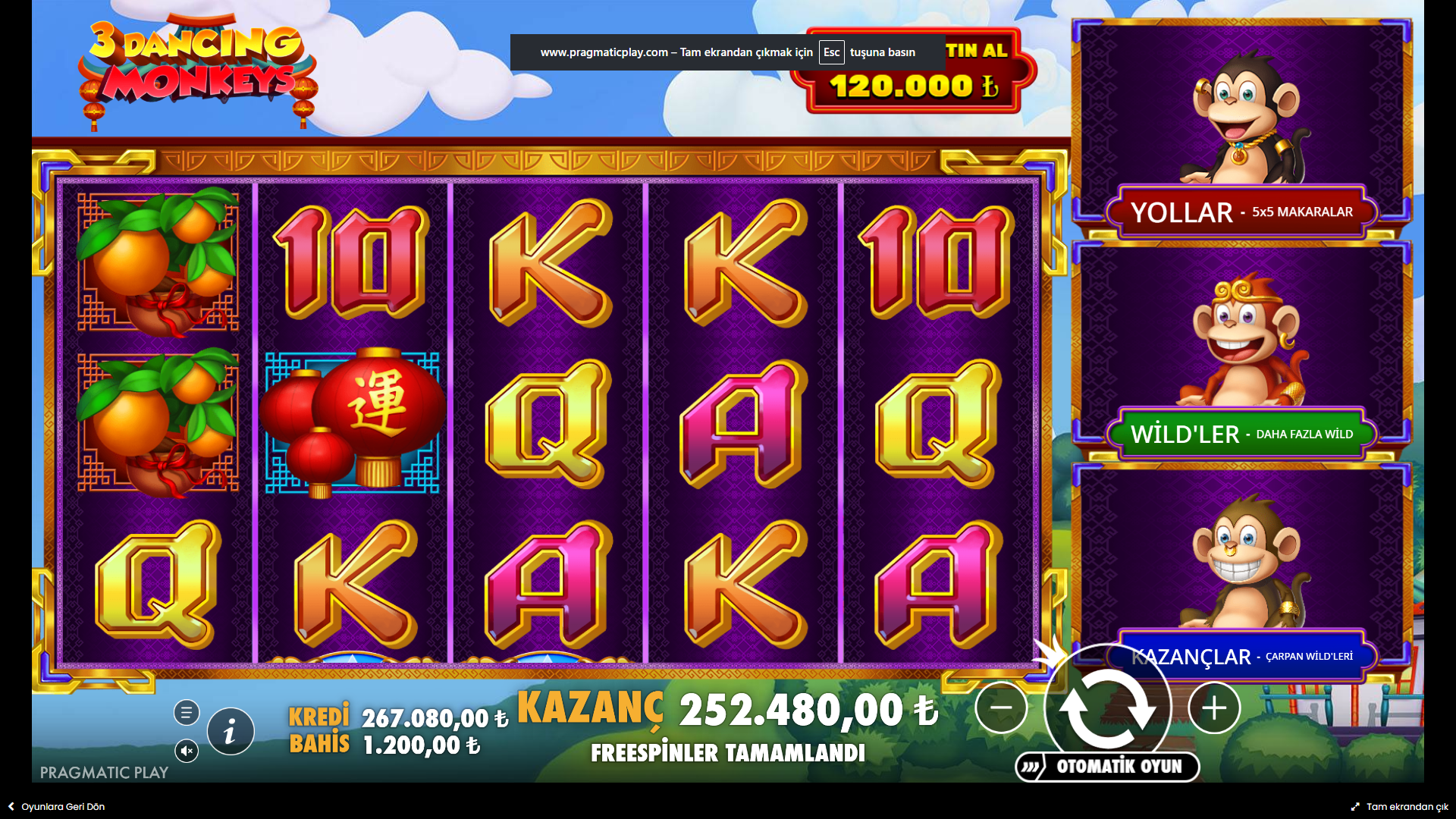 3 Dancing Monkeys Bonus