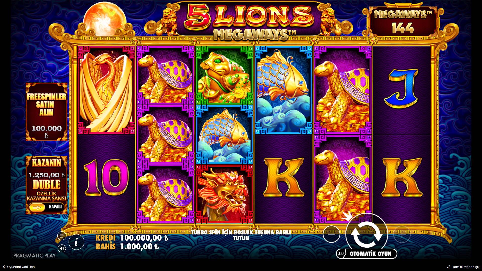 5 Lions Megaways Gameplay