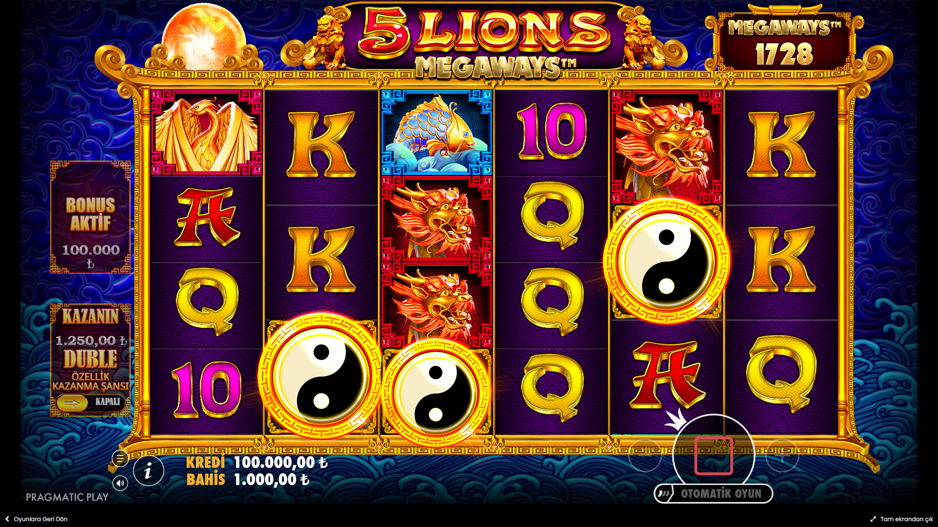 5 Lions Megaways Bonus