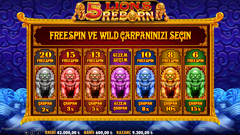 5 Lions Reborn Bonus