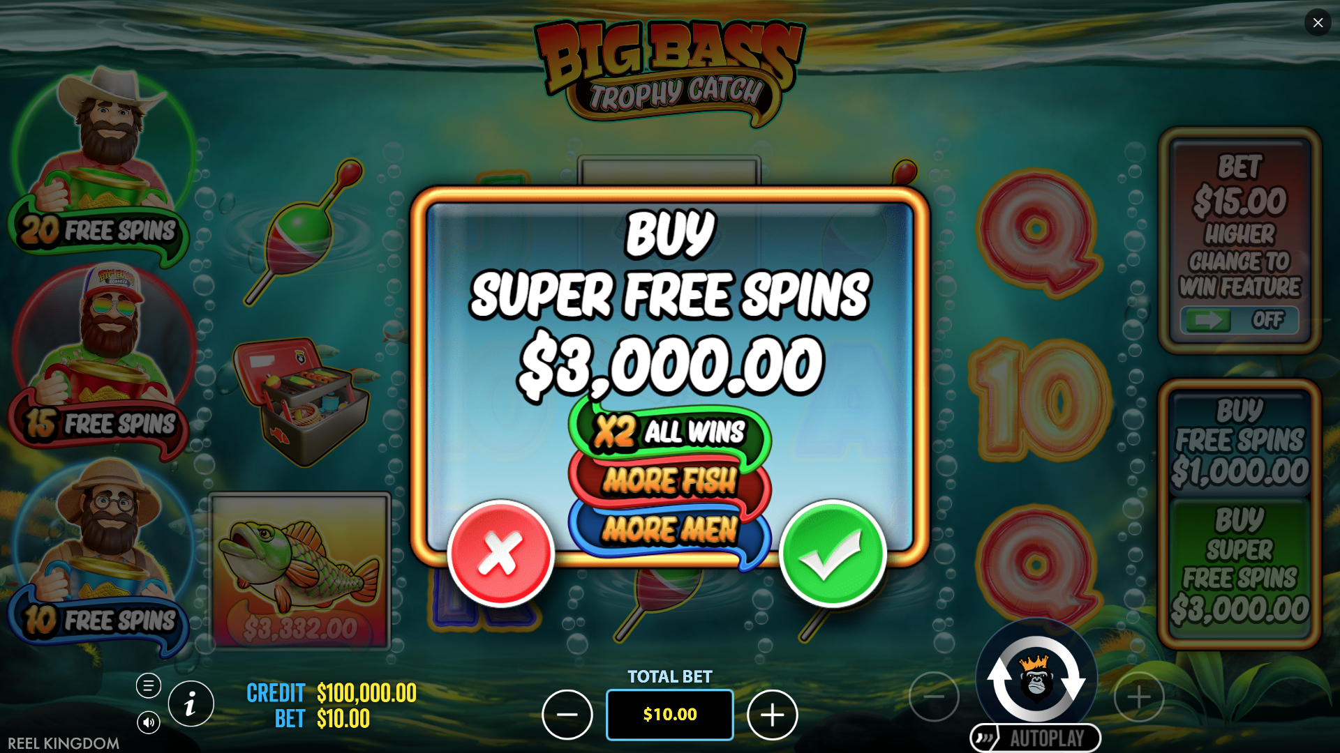 Big Bass Trophy Catch Bonus