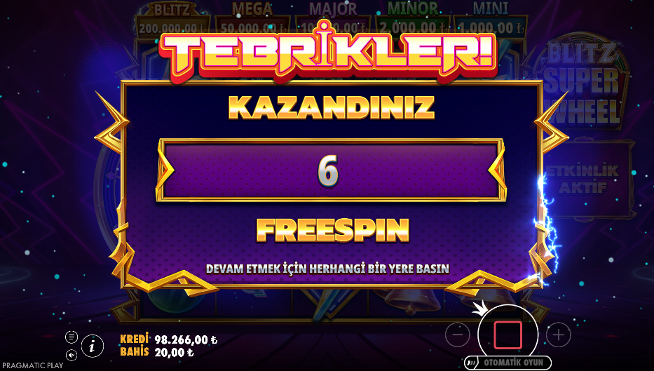 Blitz Super Wheel Bonus