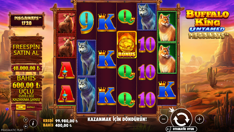 Buffalo King Untamed Megaways Gameplay