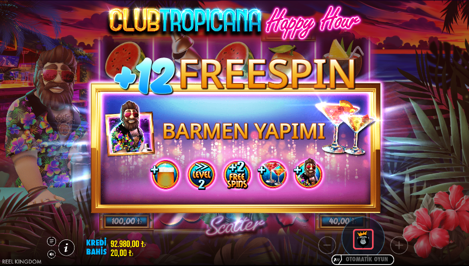 Club Tropicana Happy Hour Bonus