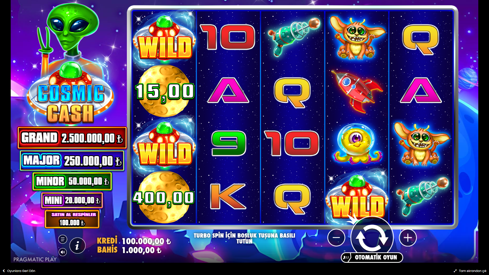 Cosmic Cash Gameplay