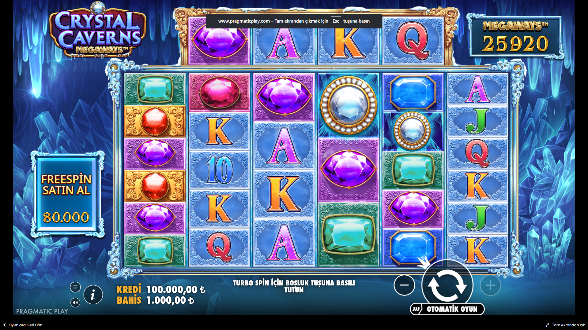 Crystal Cavern Megaways Gameplay