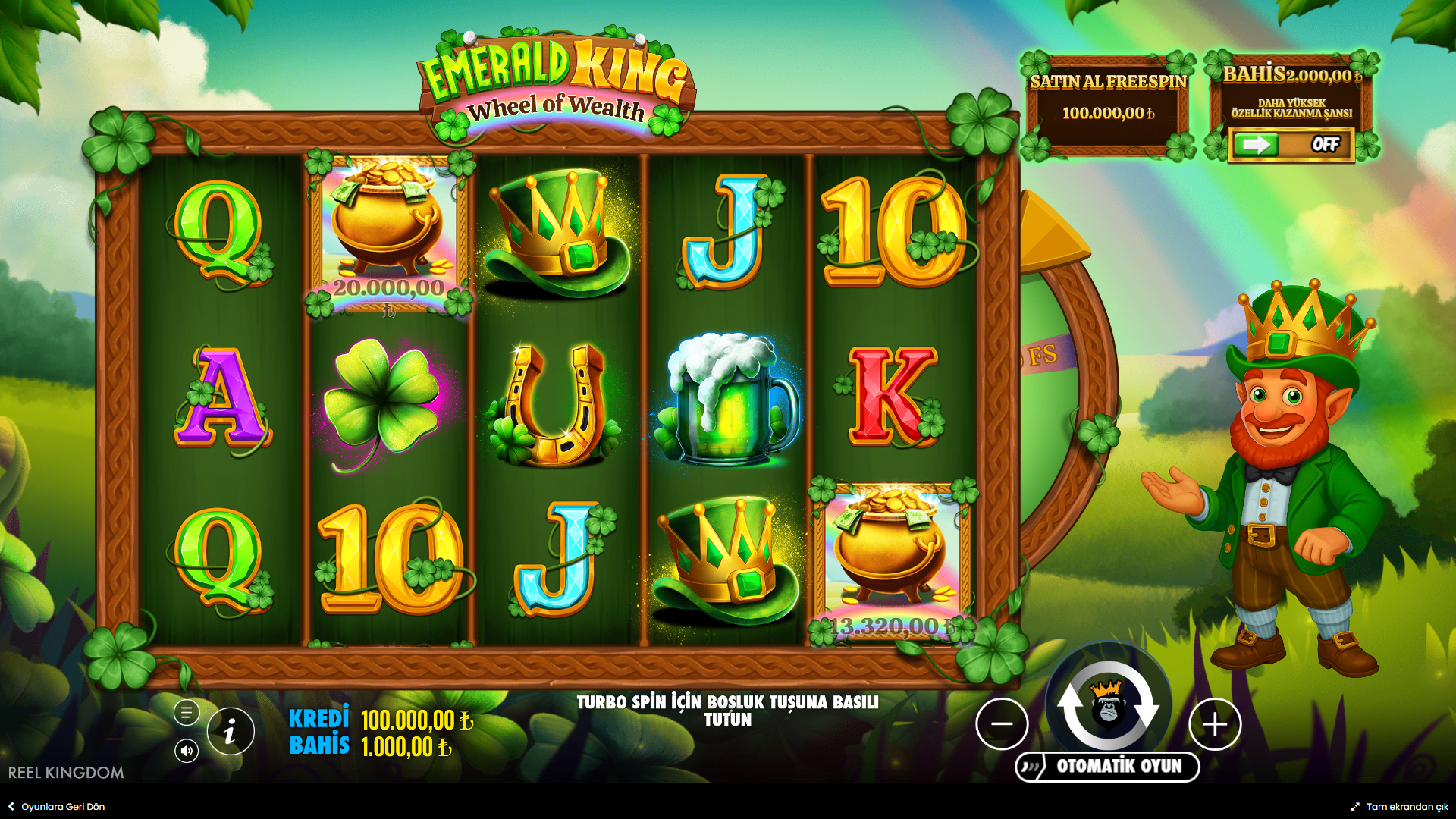 Emerald King Wheel of Wealth Gameplay