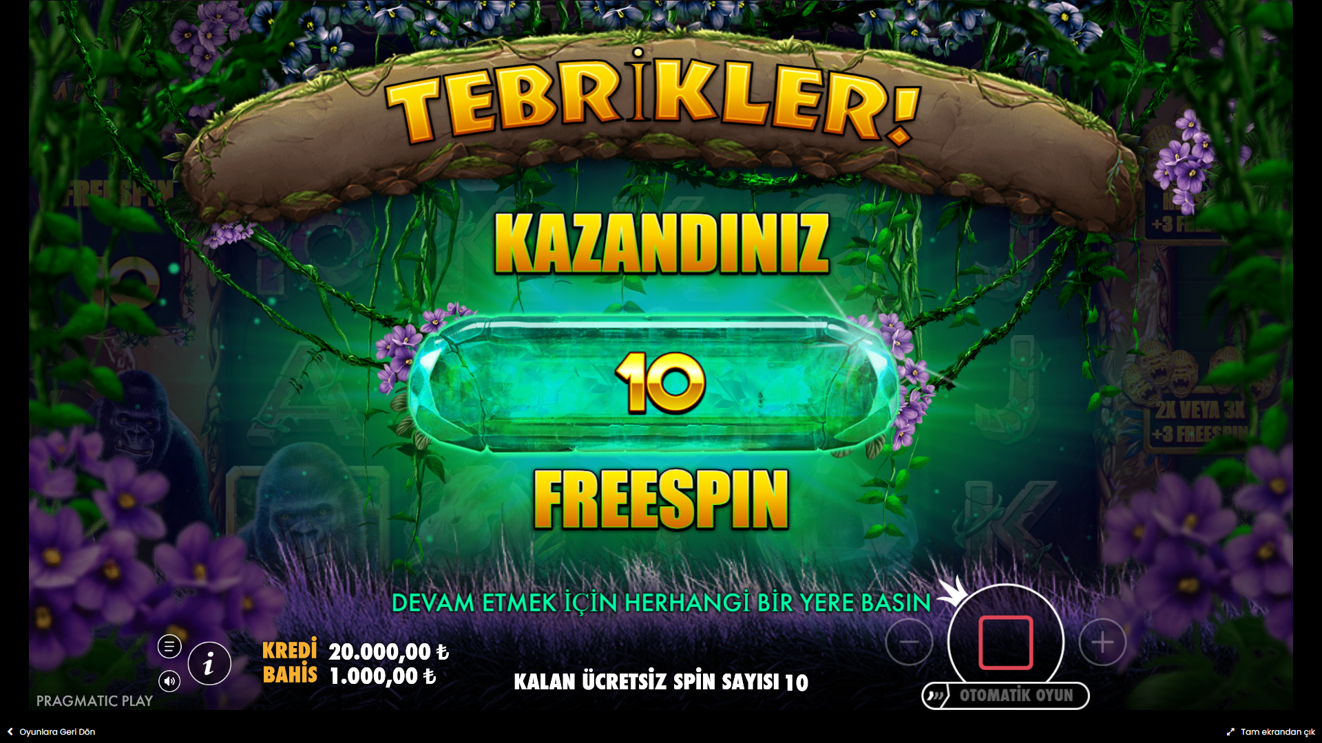 Gorilla Mayhem Bonus