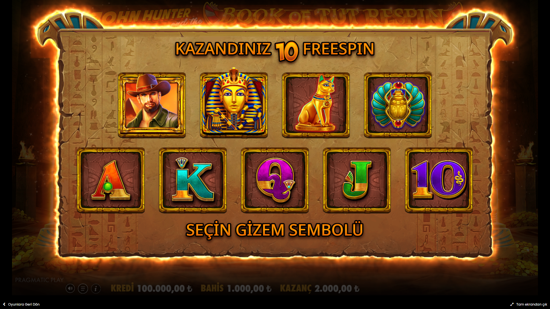 John Hunter and the Book of Tut Respins Bonus