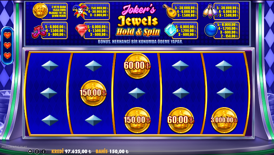 Joker's Jewels Hold&Spin Bonus