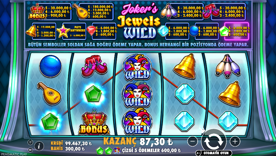 Joker's Jewels Wild Gameplay