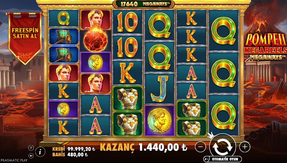 Pompeii Megareels Megaways Gameplay