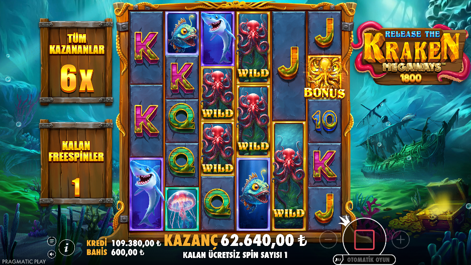 Release the Kraken Megaways Bonus