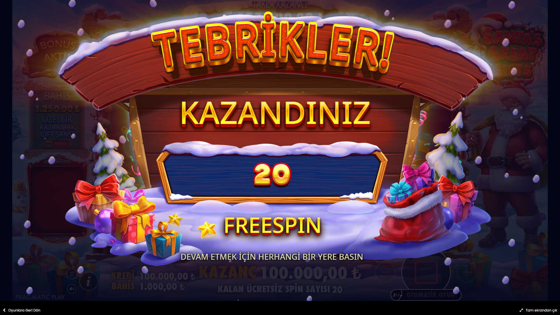 Santa's Great Gifts Bonus