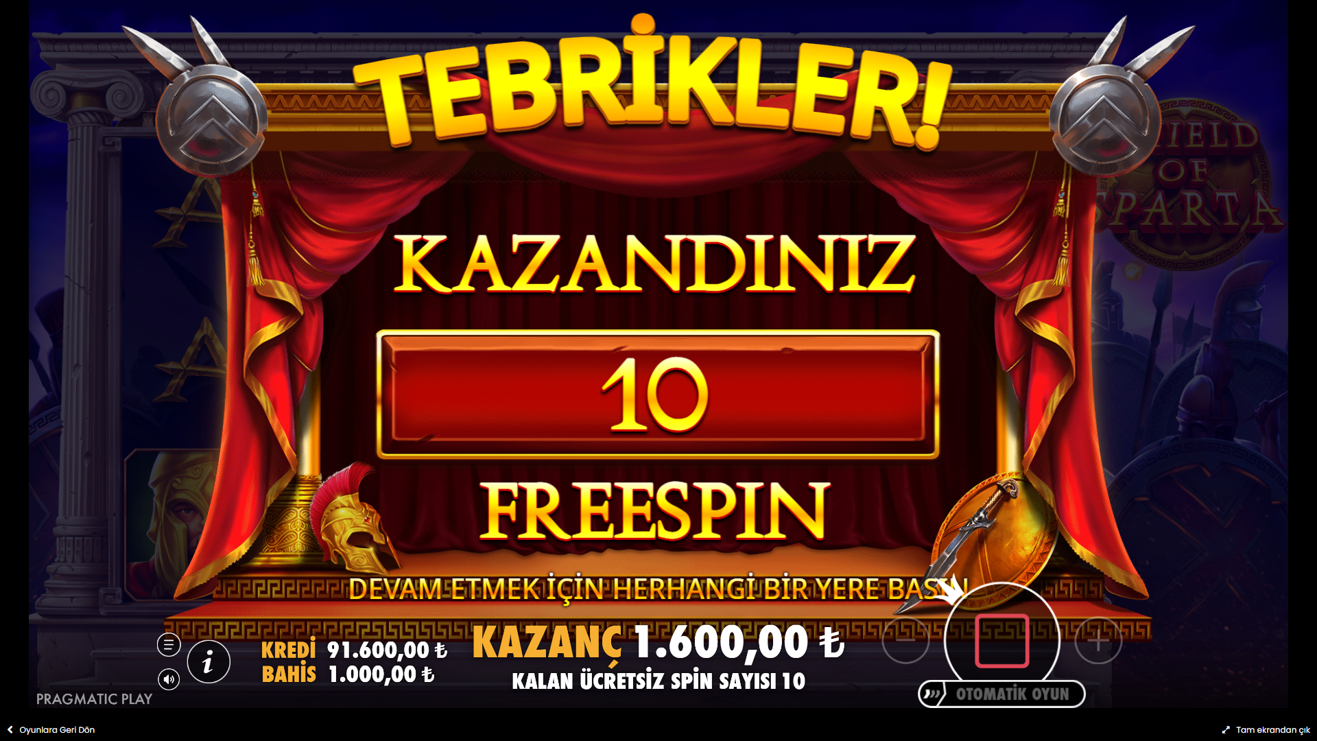 Shield of Sparta Bonus