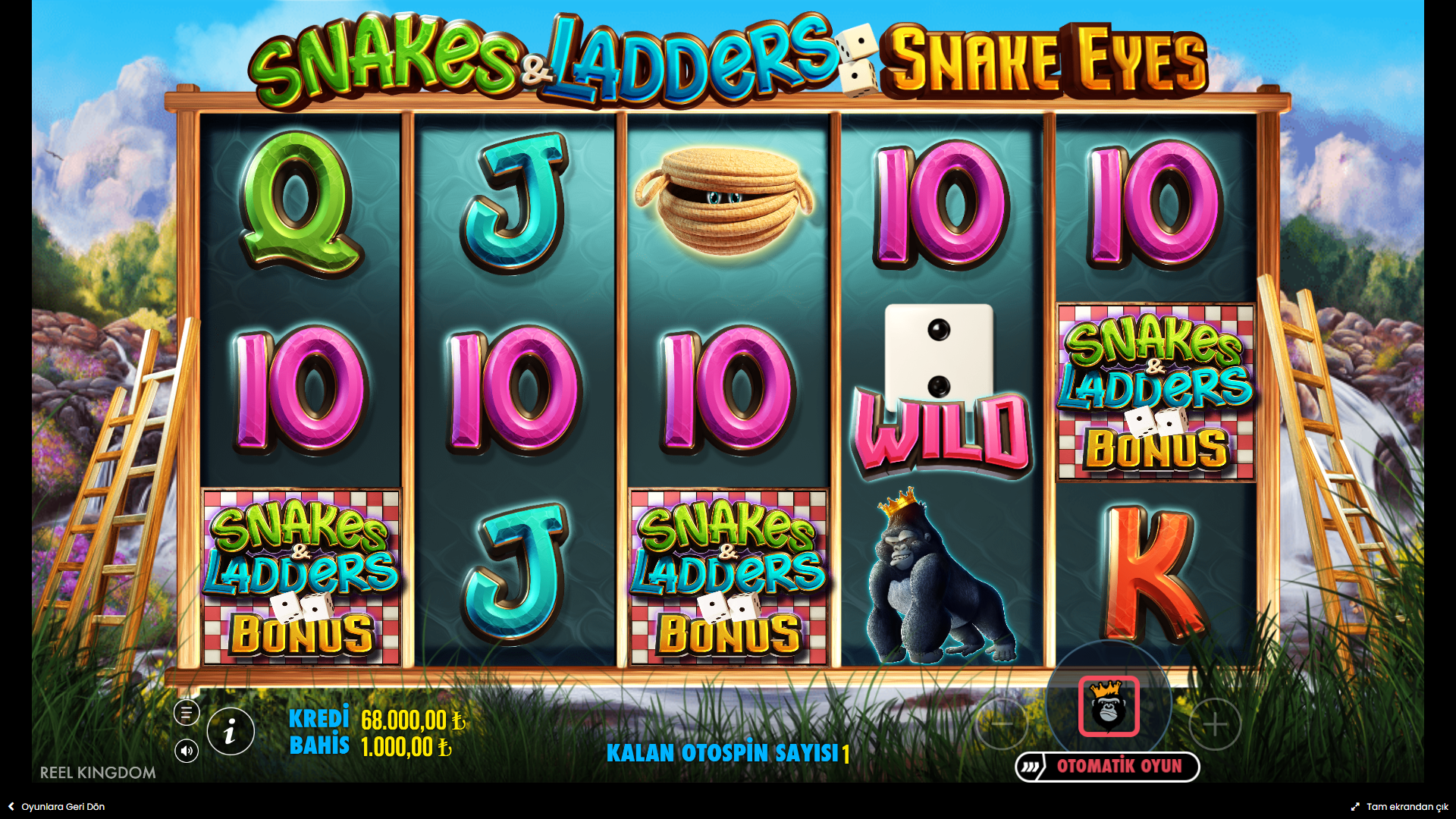Snakes & Ladders Snake Eyes Bonus