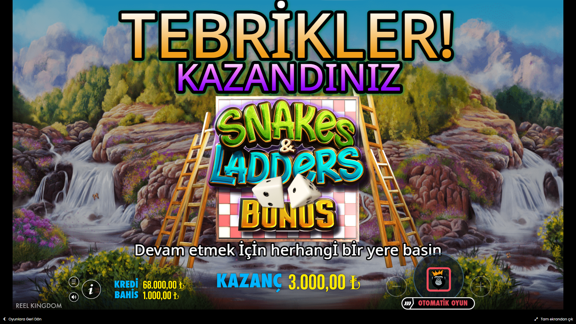Snakes & Ladders Snake Eyes Bonus
