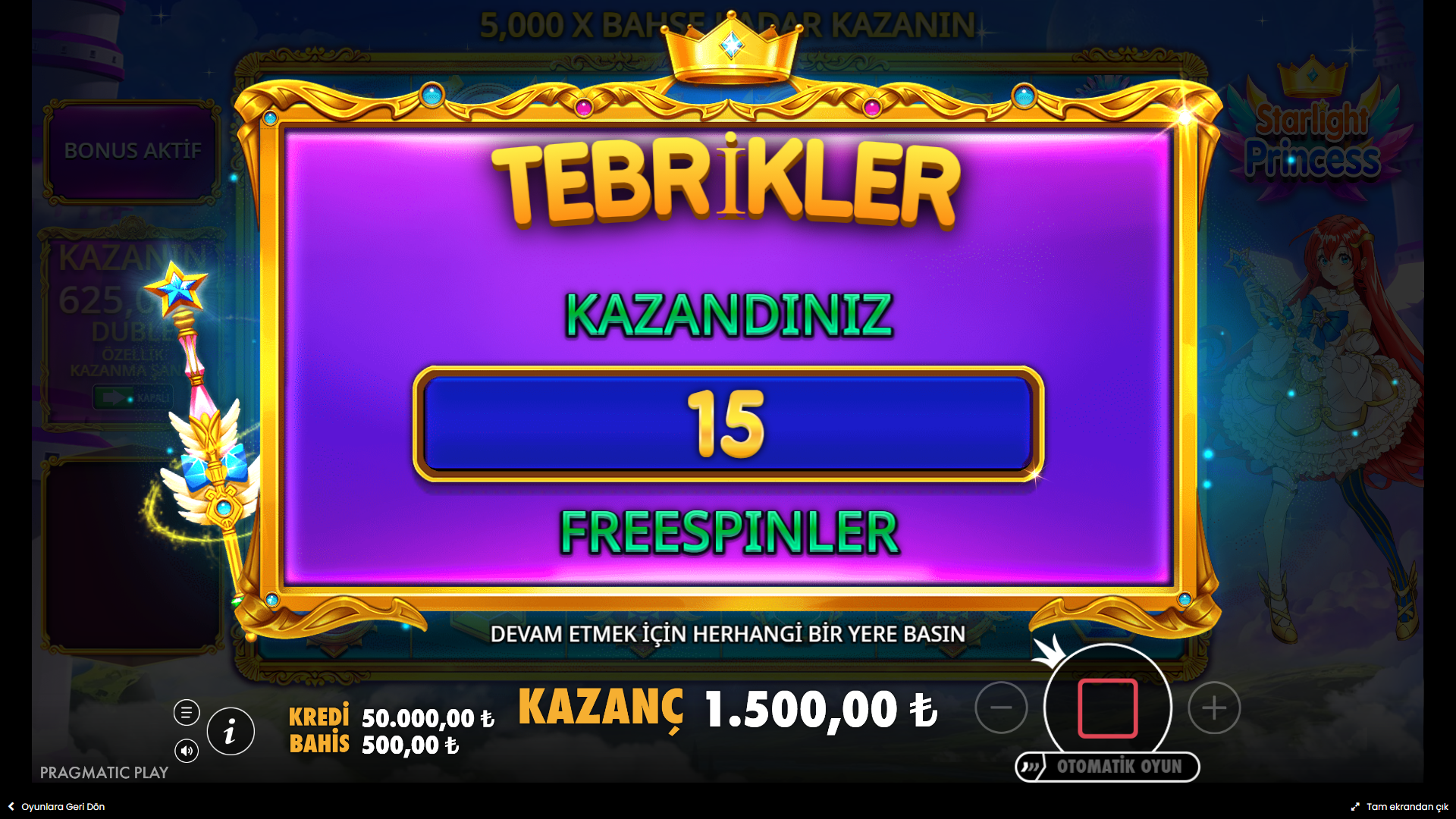 Starlight Princess Bonus