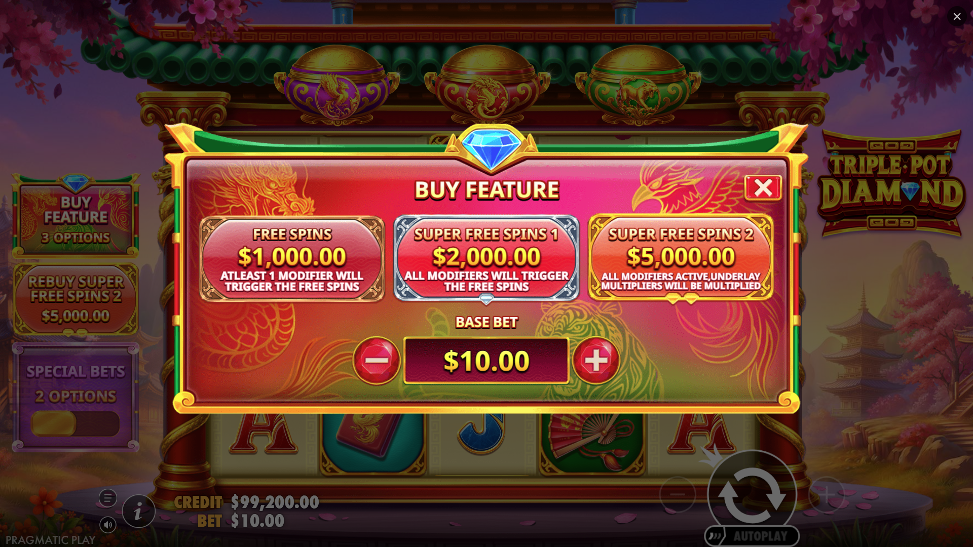 Triple Pot Diamond Bonus