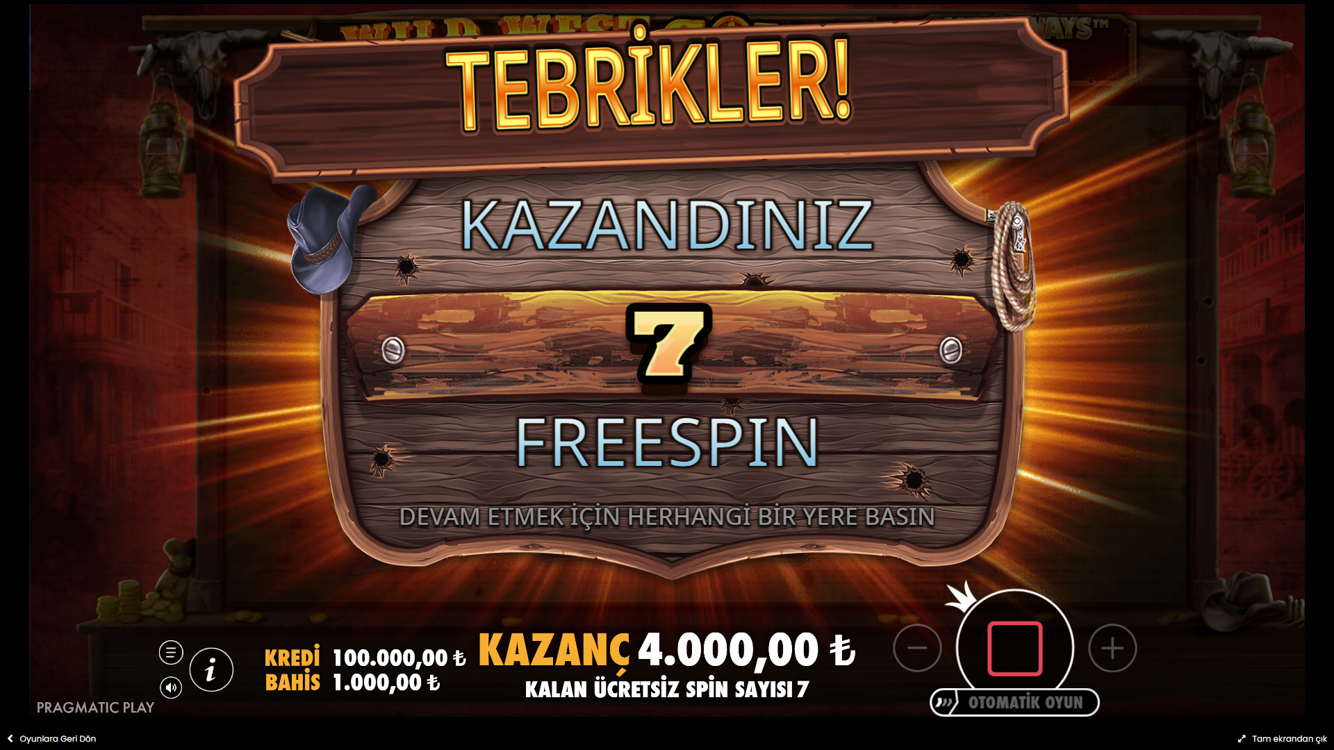 Wild West Gold Megaways Bonus