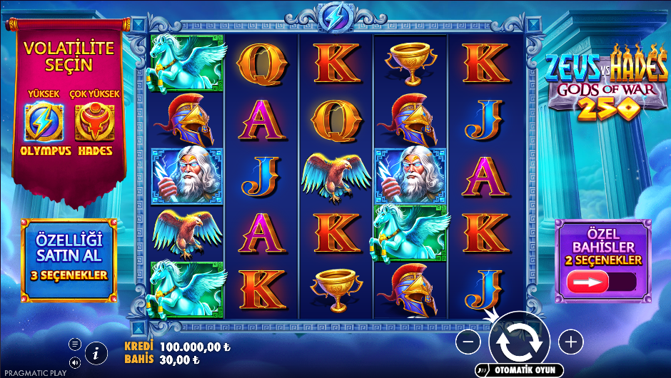 Zeus vs Hades Gods of War 250 Bonus