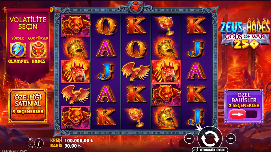 Zeus vs Hades Gods of War 250 Bonus